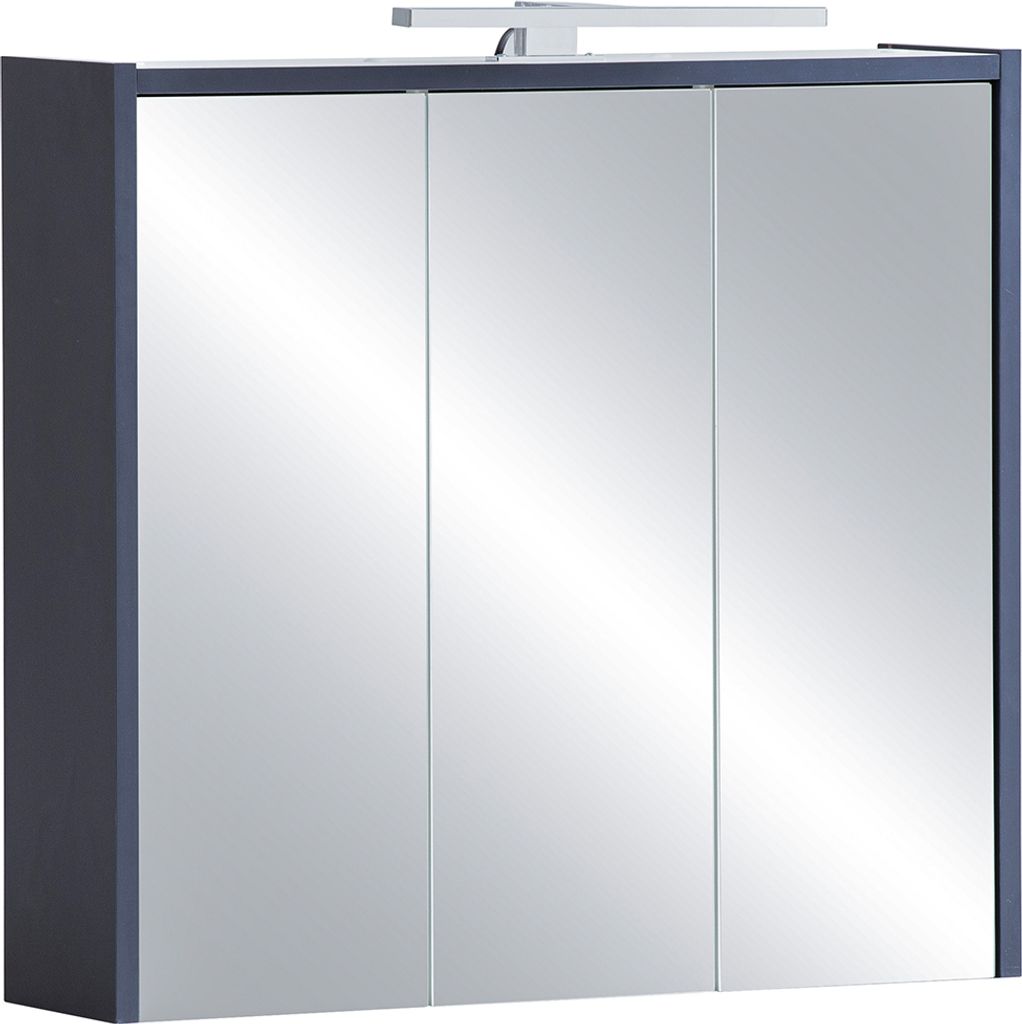 Spiegelschrank modern in blau mit LED-Beleuchtung ca. 65 cm breit LOANO-80