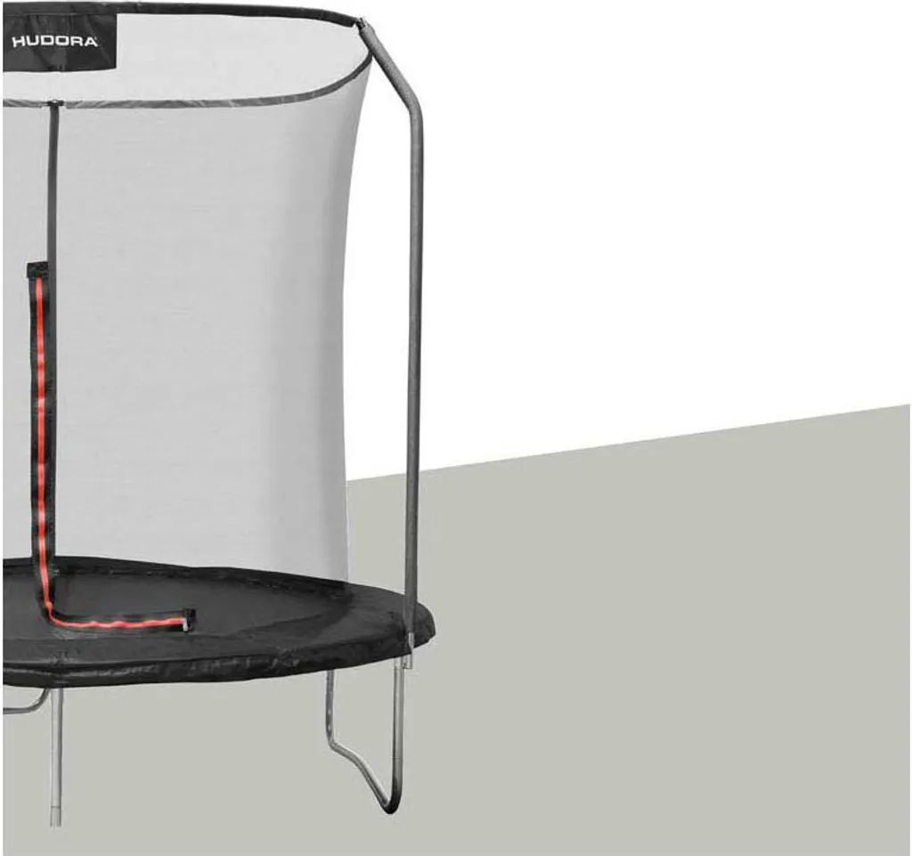 Trampoline 250cm First 250V noir robuste avec structure en acier et filet