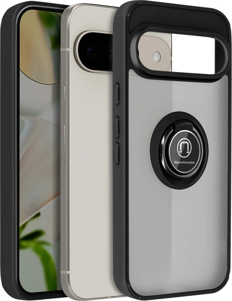 Custodia Nera Avizar per Pixel 9 / 9 Pro: Ring Holder e Sicurezza