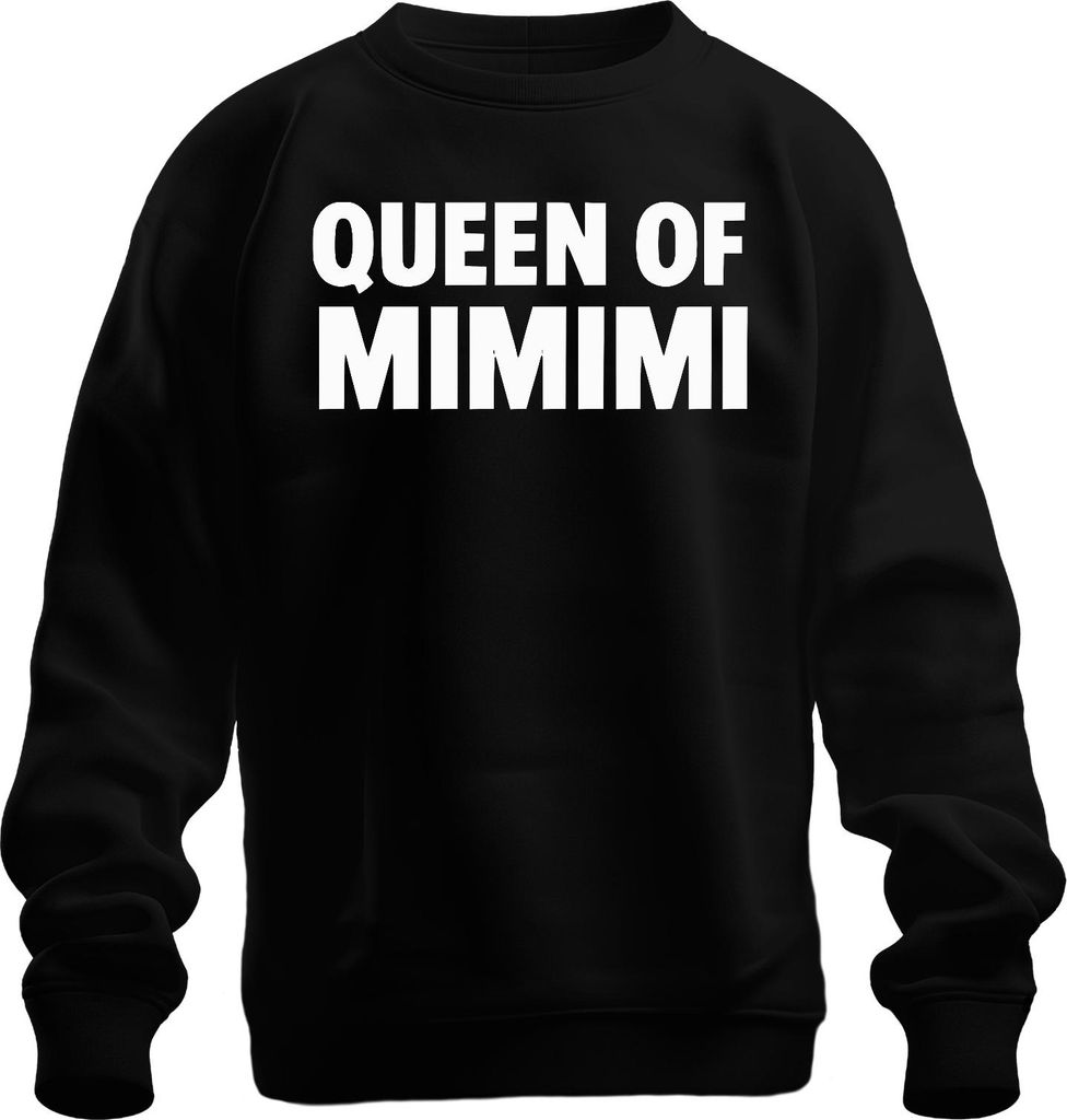 Queen of Mimimi Spruch witzig sarkastisch Frauen Geschenk Frech Uni Sweatshirt Pullover, Schwarz, M