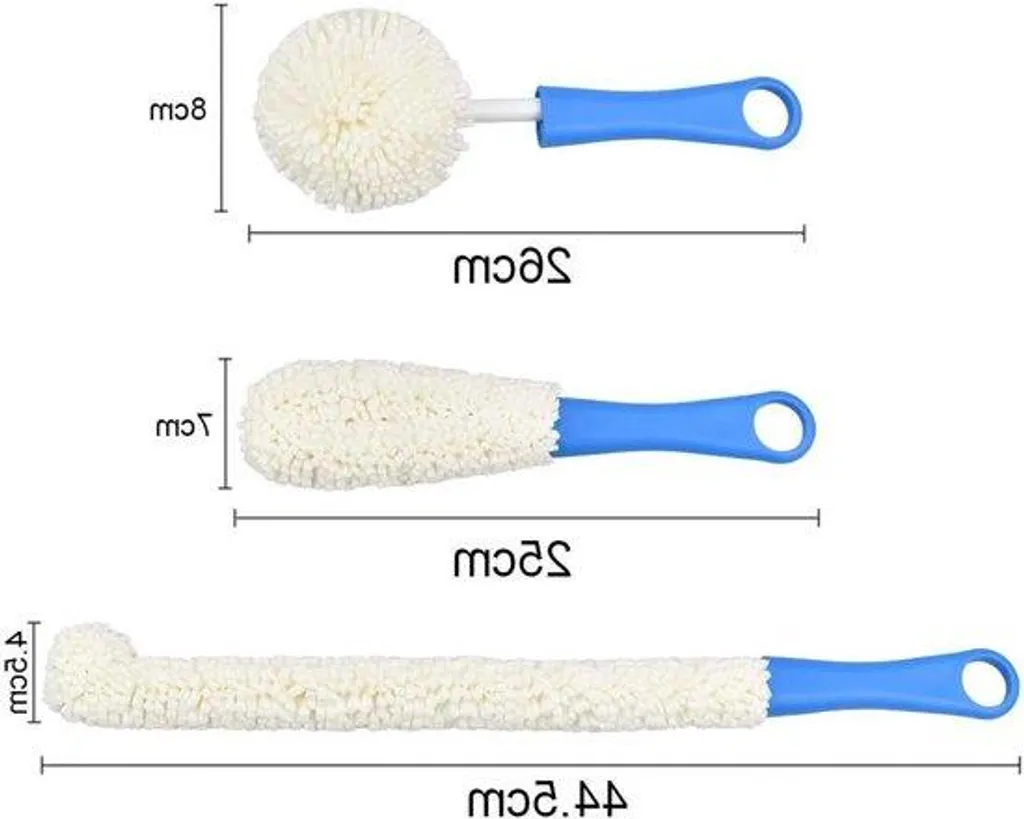 Brosses de nettoyage flexibles et pliables avec poils haute densité