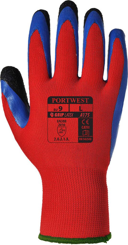 Portwest A175 Duo-Flex Latex-Handschuh Red/Blue Gr. XL