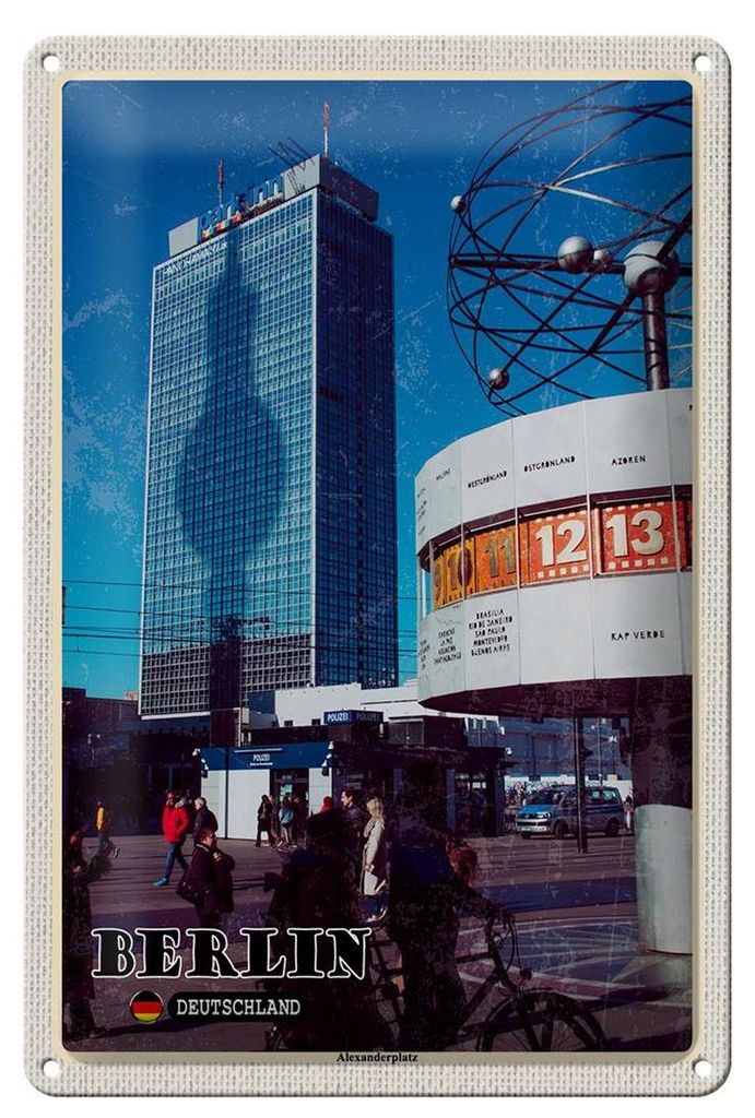 Blechschild Städte Berlin Alexanderplatz Hauptstadt 20x30cm