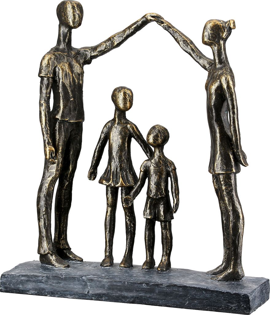 Casablanca by Gilde Skulptur Familie schützende Hände bronzefarben H. 30 cm, 37673