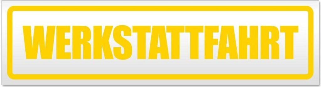 Kiwistar - Autoaufkleber - Gelb - 45 x 12 cm - Werkstattfahrt - Hinweis Aufkleber Sticker für Auto, Kfz, Fahrrad, PKW, LKW