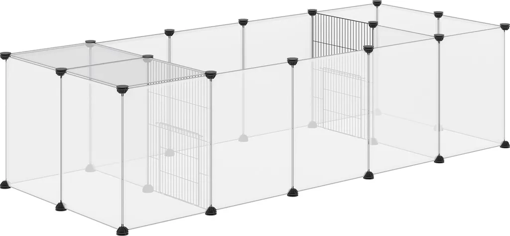 Espace de Jeu Modulable pour Lapins et Cochons d'Inde Intérieur Blanc
