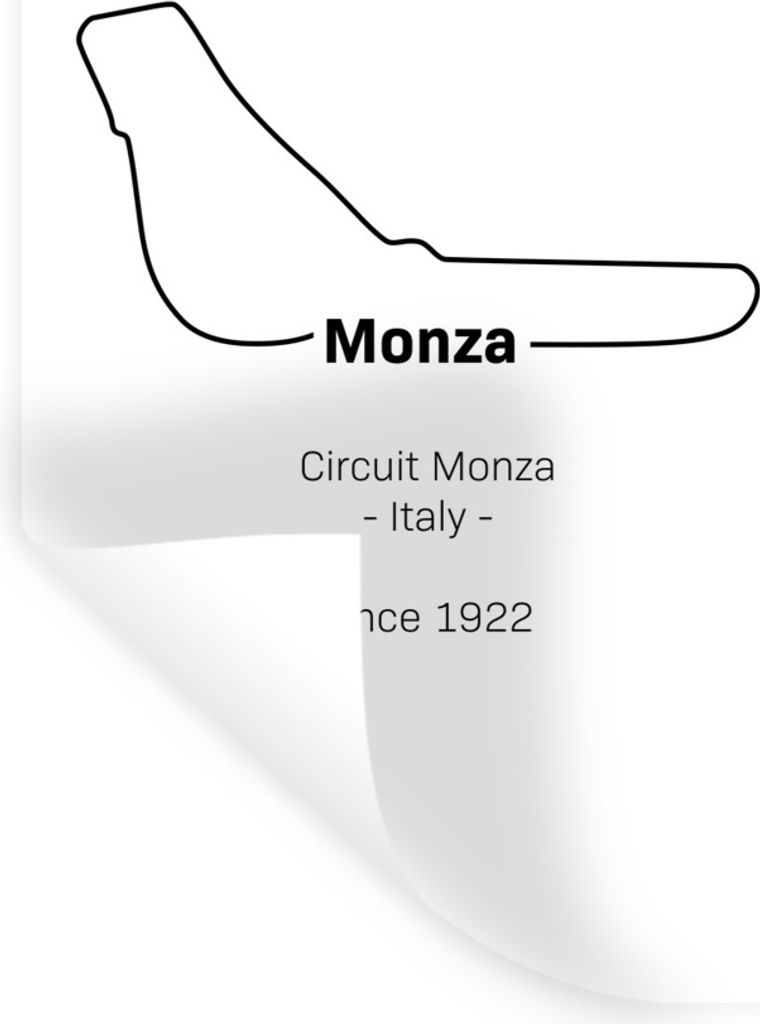 MuchoWow Wandtattoo Wandsticker Wandaufkleber Monza - Formel 1 - Rennstrecke 20x40 cm Selbstklebend und Repositionierbar - Selbstklebend - Fotota...