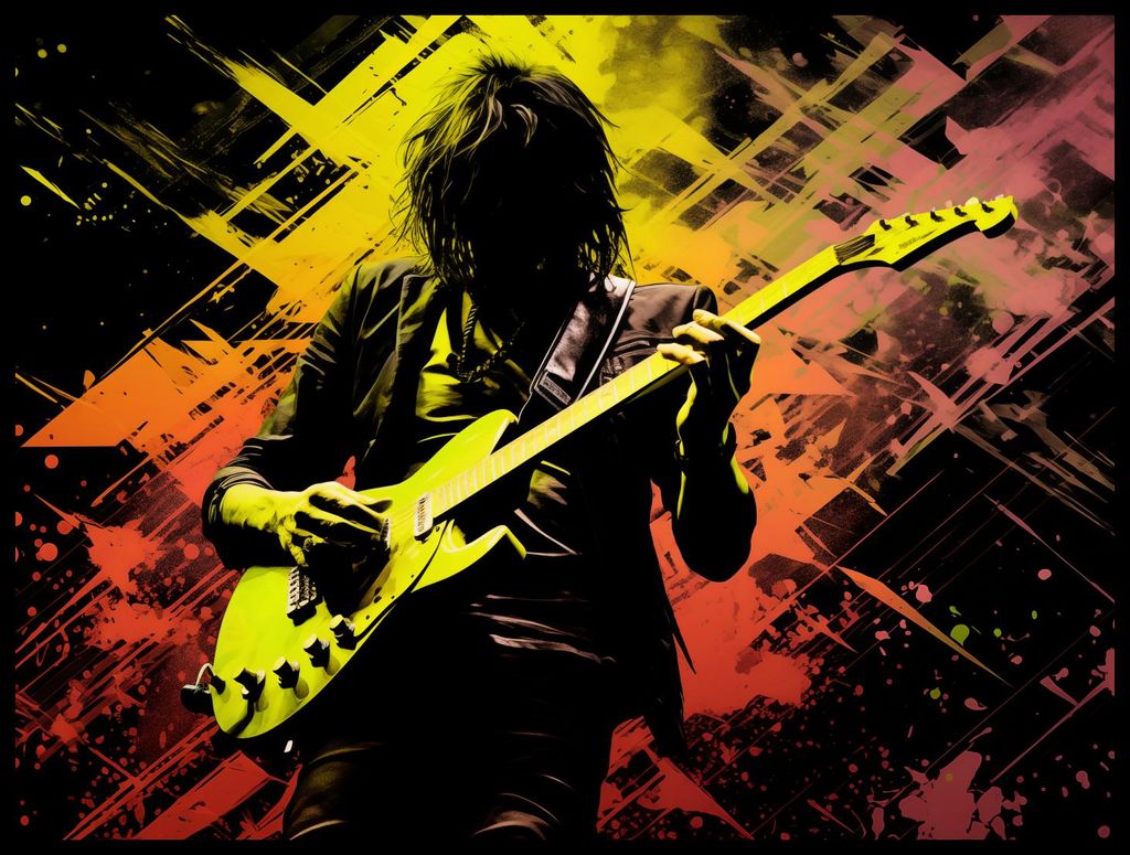 Plakat 80x60cm Gitarrenleidenschaft Auf E-Gitarre