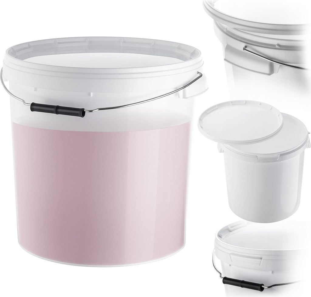 KADAX Gäreimer 20L, Weiß mit Deckel & Tragegriff, Weinbehälter aus Kunststoff, Gärbehälter für Weinherstellung, großer Eimer zur Gärung von...