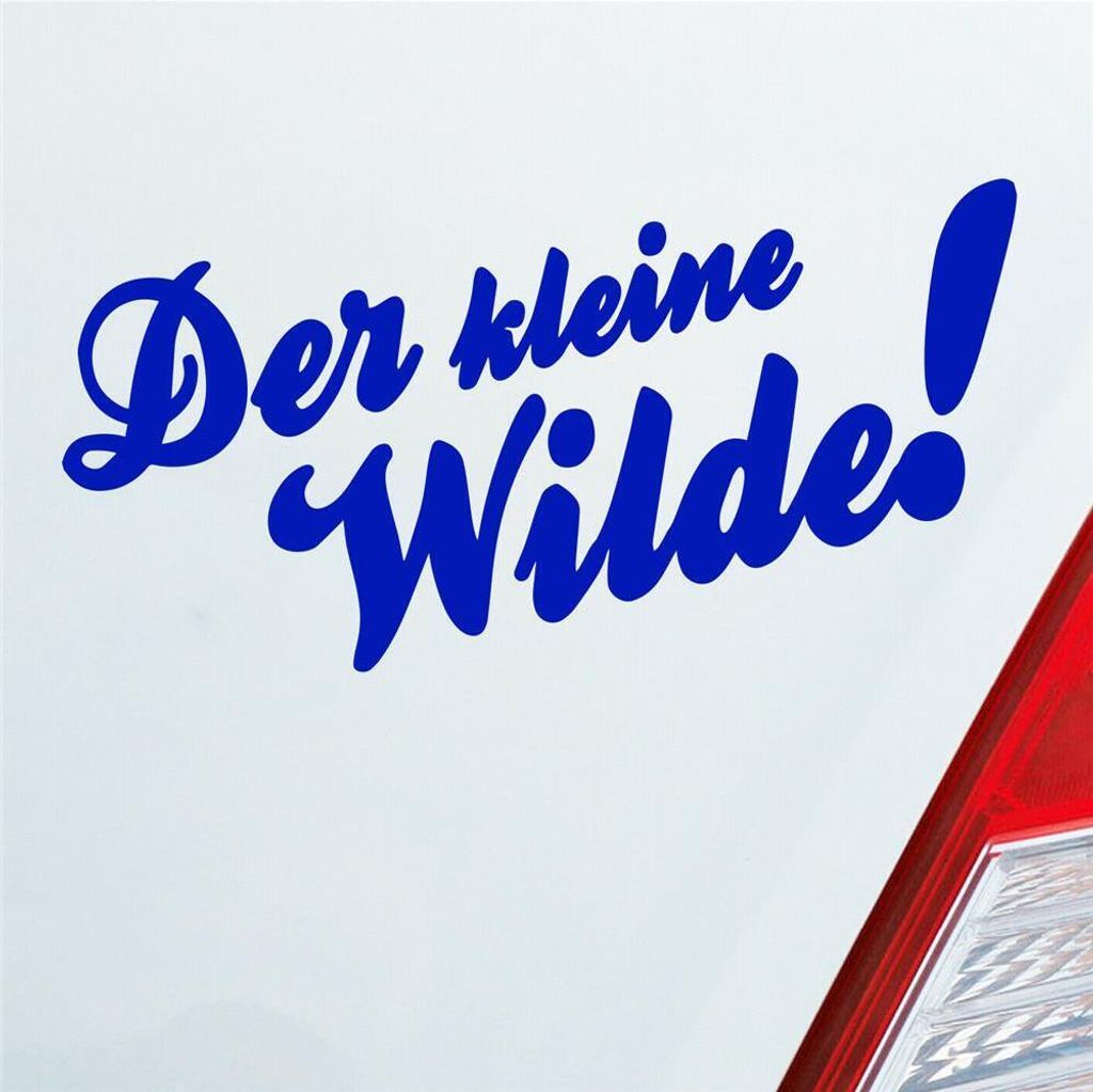 Auto Aufkleber Der kleine Wilde! Car Tuning Motorrad 18x8 cm Dunkelblau Sticker Heckscheibenaufkleber