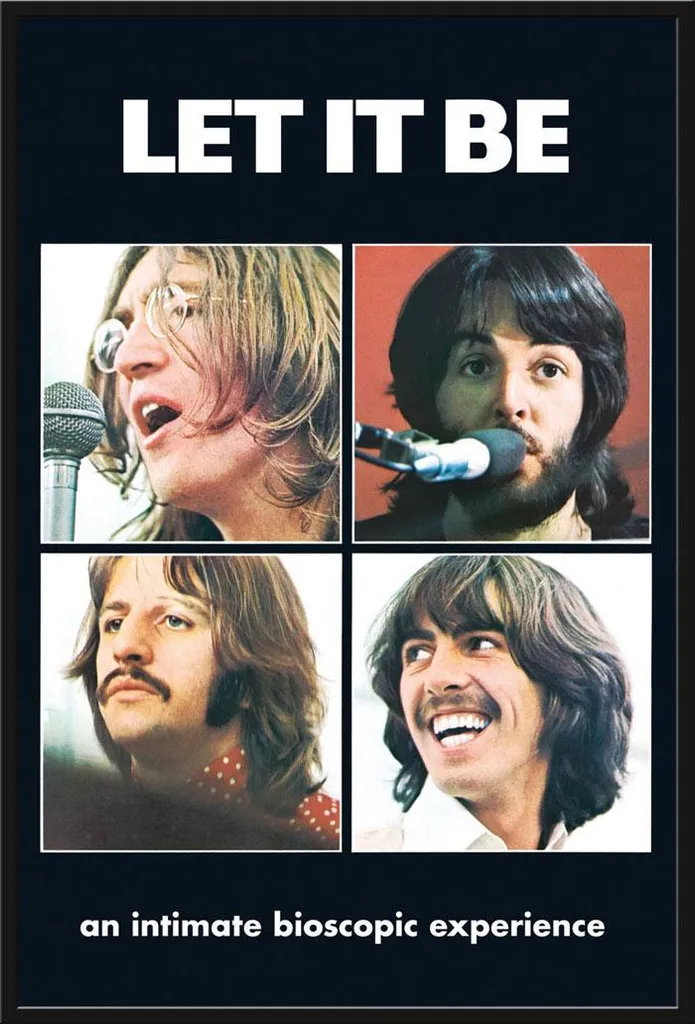 Poster encadré The Beatles Let it be, cadre Shinsuke® plastique noir