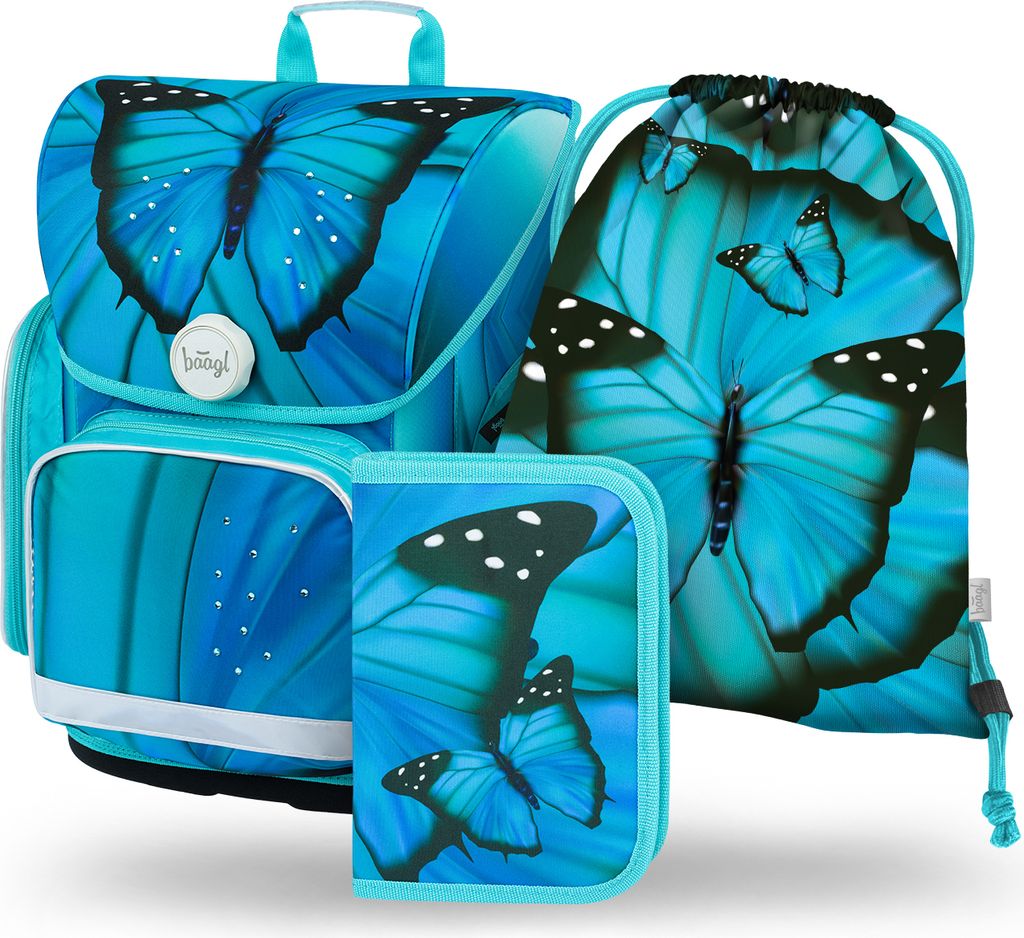 BAAGL Set di 3 Ergo Butterfly: portadocumenti, portamatite, Immagine del prodotto 