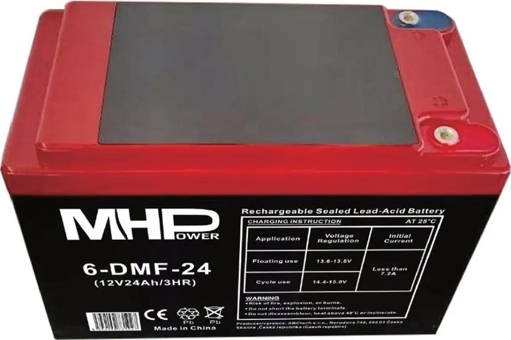 Batterie 12V 24Ah Cycle Profond MHPower 6-DMF-24 Haute Performance Gel