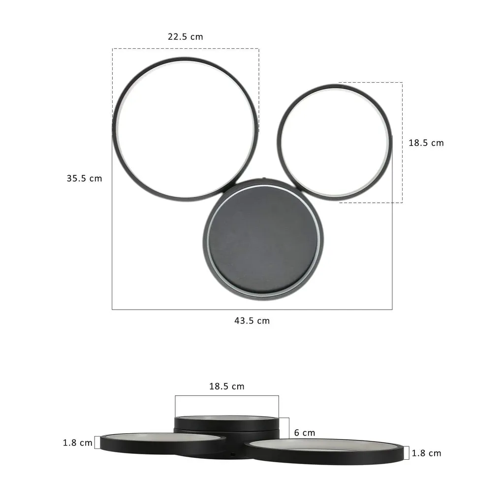 Plafonnier LED Blanc Chaud 3000K à Intensité Variable avec Télécommande - 3