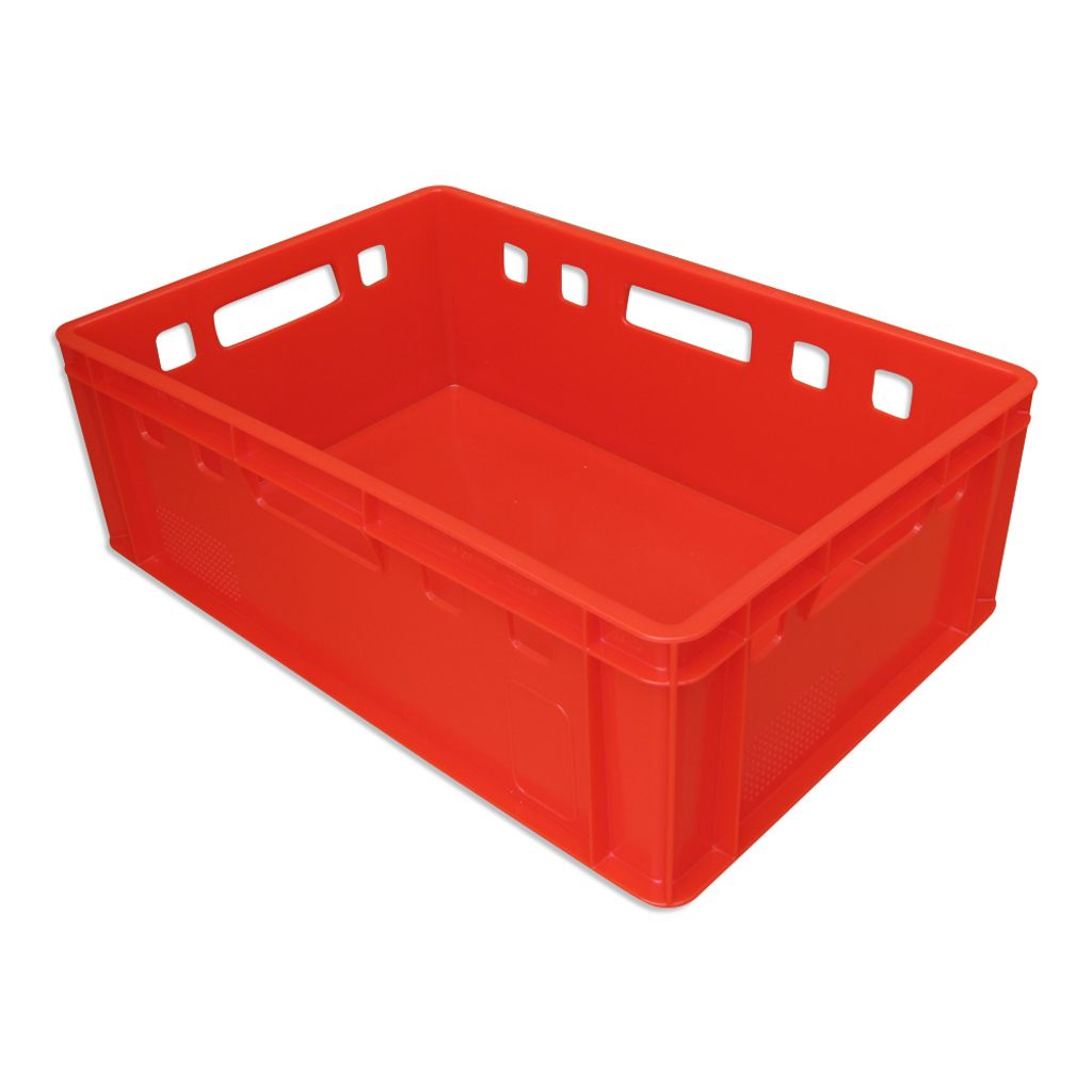10XE2 Eurofleischerkiste Metzgerkiste Vorratsbox Stapelkiste Farbe rot gebraucht 
