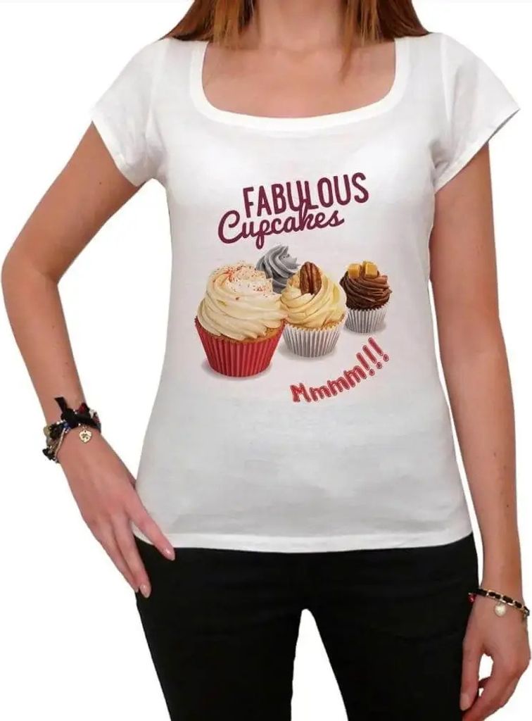 Damen Grafik T-Shirt Fabelhafte Törtchen – Fabulous Cupcakes – Öko-Verantwortlich Vintage Jahrgang Kurzarm Lustige Druck Geburtstag Geschenk ...