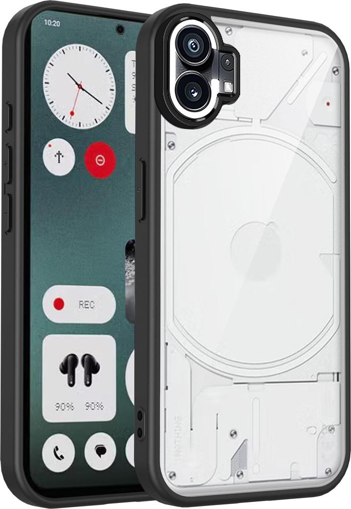 Hülle für Nothing Phone 1 Transparente Rückseite TPU Bumper Stoßfest Handyhülle Schwarz
