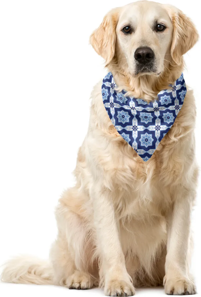 Fazzoletto Cane Blu ABAKUHAUS 55cm - Design Azulejo per Animali Domestici - 1
