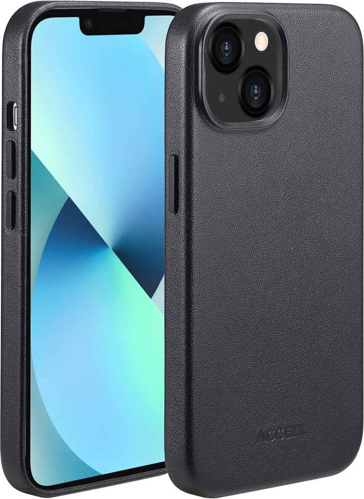 Accezz MagSafe Leather Backcover für das iPhone 13 - Onyx Black