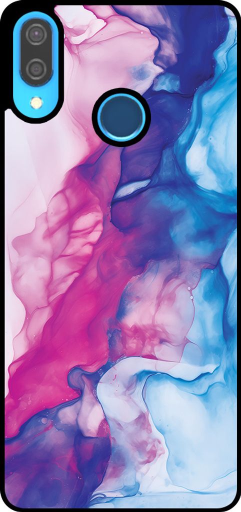 Smartphonica Telefon Fall geeignet für Huawei P20 Lite / Nova 3E mit rosa blau Marmor Print - TPU Backcover Fall Rose blau Marmor Design
