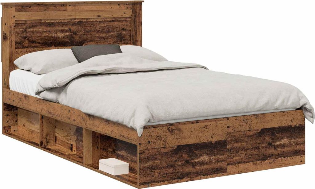 Bettrahmen Altholz 120 x 190 cm Massives Kiefernholz