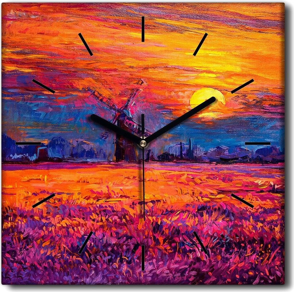 Coloray Uhr auf Leinwand 30x30 cm Wand Uhr Dekoration Produktbild 