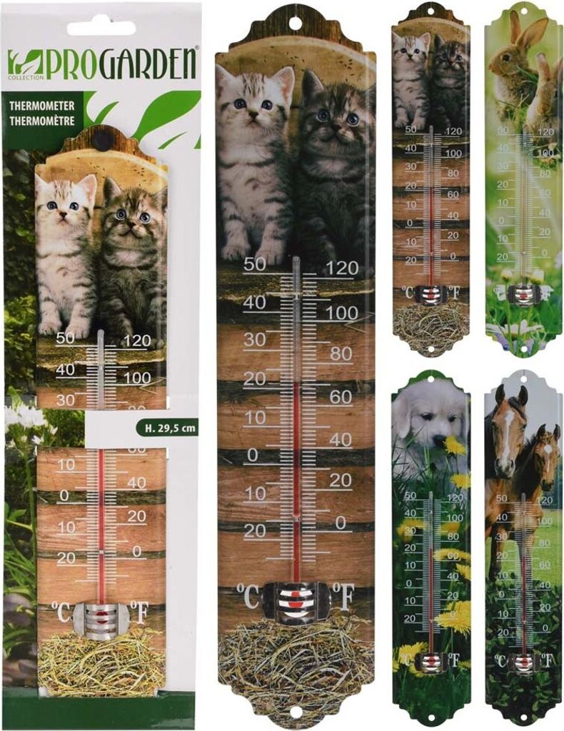 HOME ELEMENTS Termometro da esterno 29,5 cm, cane Immagine del prodotto 