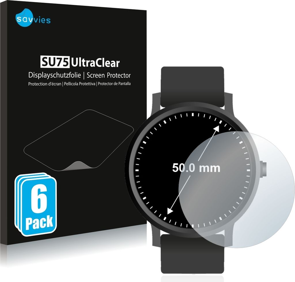 6x Für Armbanduhren (Kreisrund, ø: 50 mm) Schutzfolie Produktbild 