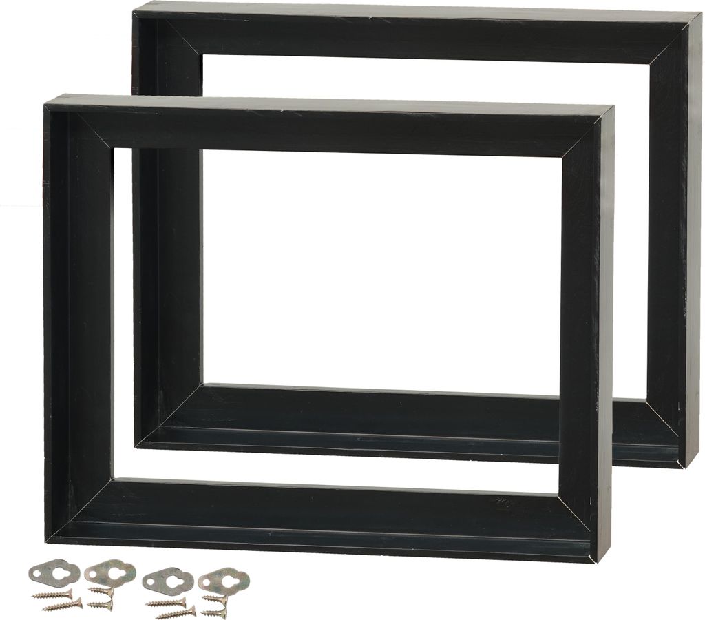 2 SCHATTENFUGENRAHMEN für KEILRAHMEN 60x80cm schwarz |
