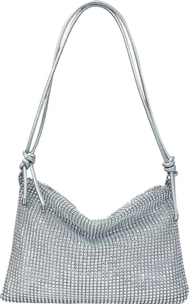 Pochette à strass argentée : le sac compact chic pour vos soirées