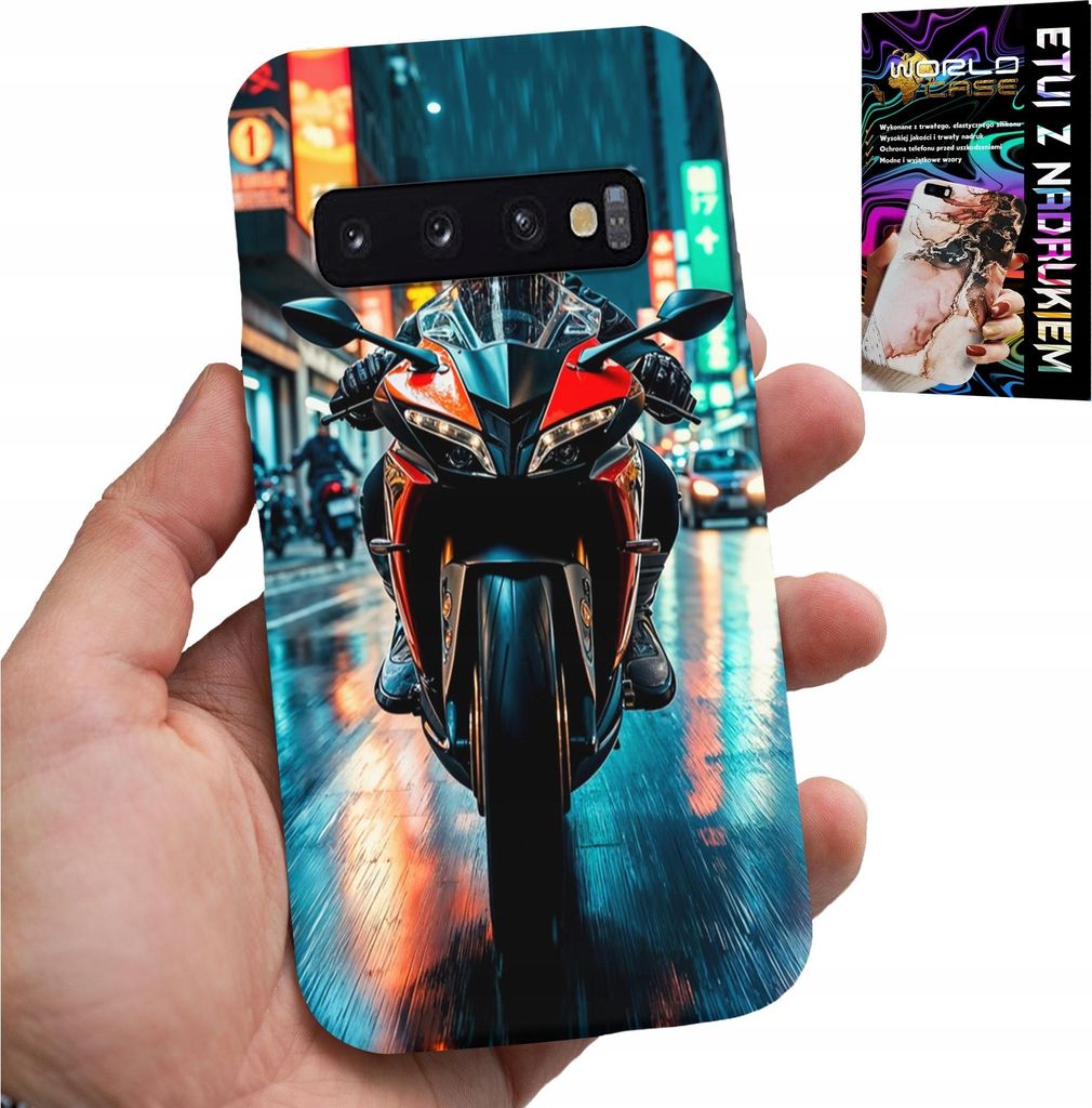 Tasche Für Samsung Galaxy S10 Plus - Motorrad, Motorrad Einrad Designs + Film