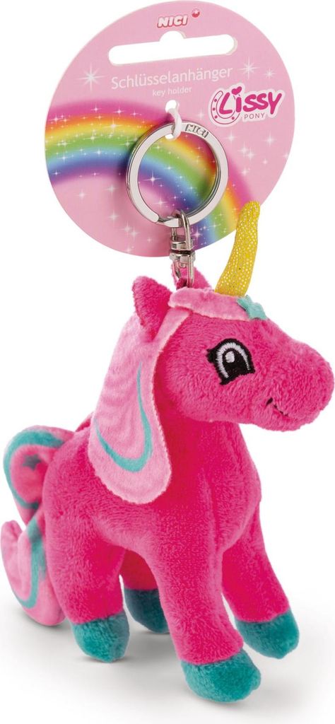 Nici Lissy Pony Unicorn Antonia 10 Cm Portachiavi Rosa Rosa Immagine del prodotto 