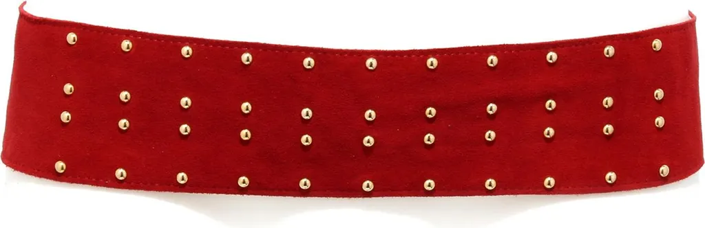 Ceinture femme Marella rouge cerise effet vieilli en daim véritable