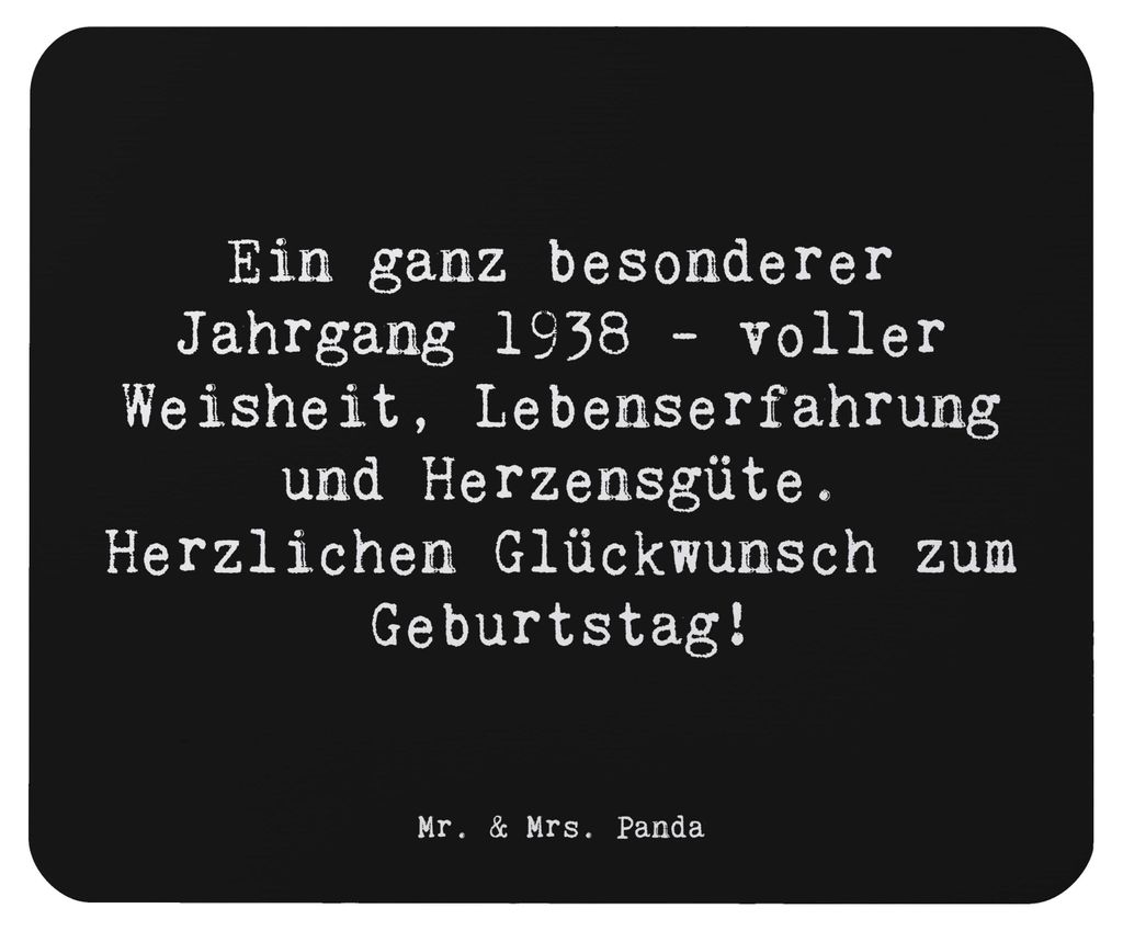 Mr. & Mrs. Panda Mouse Pad Spruch 1938 Geburtstag - Schwarz - Geschenk, Geburtstagsgeschenk, Happy Birthday, Alter, Glückwünsche, laptop mousepad...