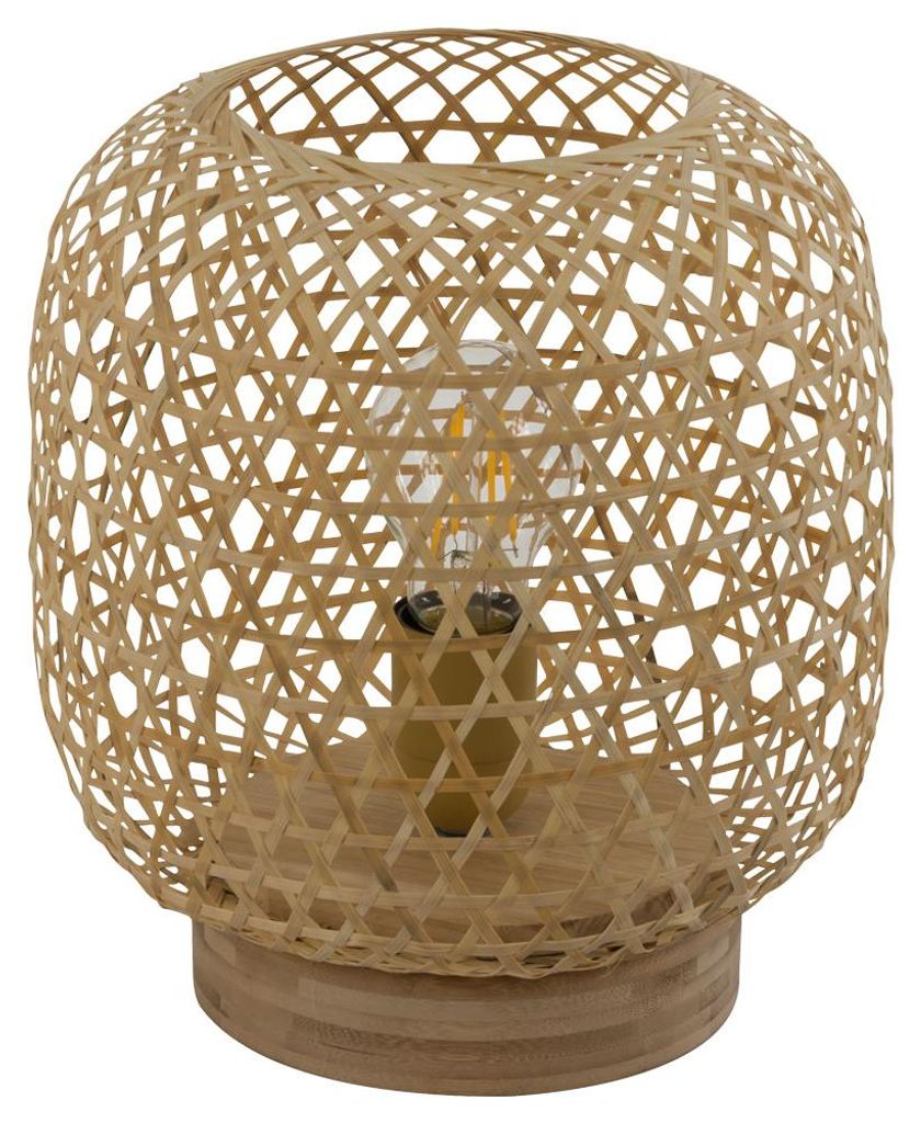 Tischleuchte, Bambusgeflecht, natur, H 27 cm Produktbild 