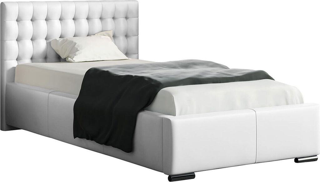 MIRJAN24 Polsterbett Porto Mini, Bettkasten für die Bettwäsche mit Gasdruckfeder, Lattenrost ist integriert (Farbe: Soft 017, Größe: 90 x 200 cm)