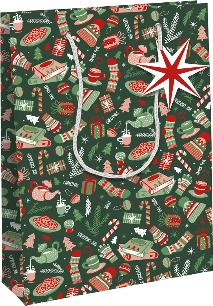 Clairefontaine Sac de Noël Cosy en Papier Épais avec Poignées Cordes