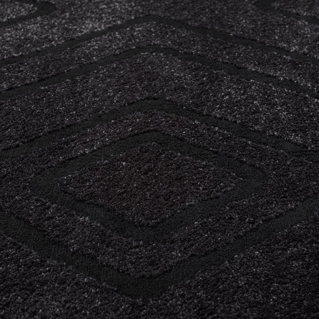 Teppich Modern Super Weich Wohnzimmer Teppich, 3D Effekt, Skandinavisch , Farbe:Anthrazit, Maße:200x290 cm