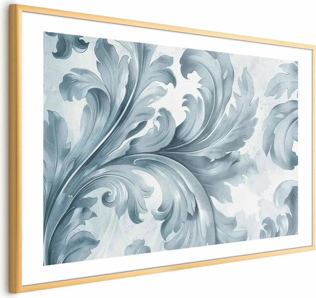 Poster Tecnico Ornamento Pietra 90x60 Cornice Oro Alta Risoluzione