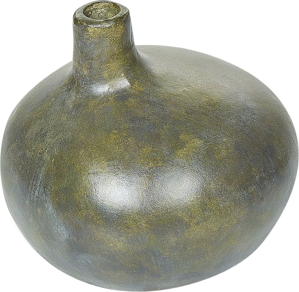 BELIANI Dekovase in Grau Gold aus Terrakotta 18 cm Used Look Vintage Design Ästhetisch Wohnaccessoires