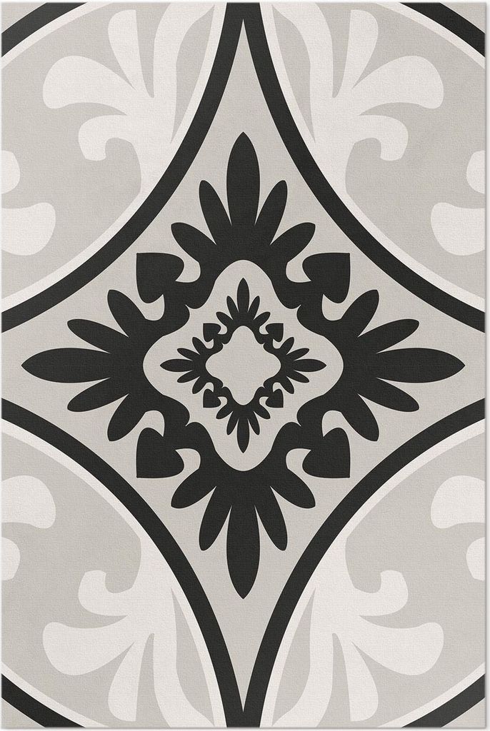 Elegantes Ornament-Fliesenmuster – Vinylteppich – 60x90 cm – Indoor Teppich – Flur – Pflegeleicht – Modern