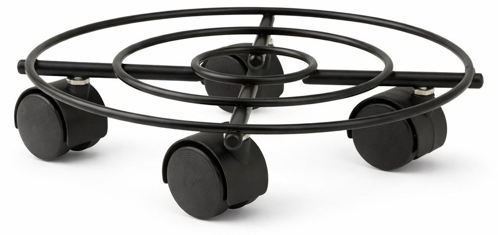 Pflanzroller rund Ø23 cm Pflanzenroller Metall Blumenroller mit Rollen Bremse