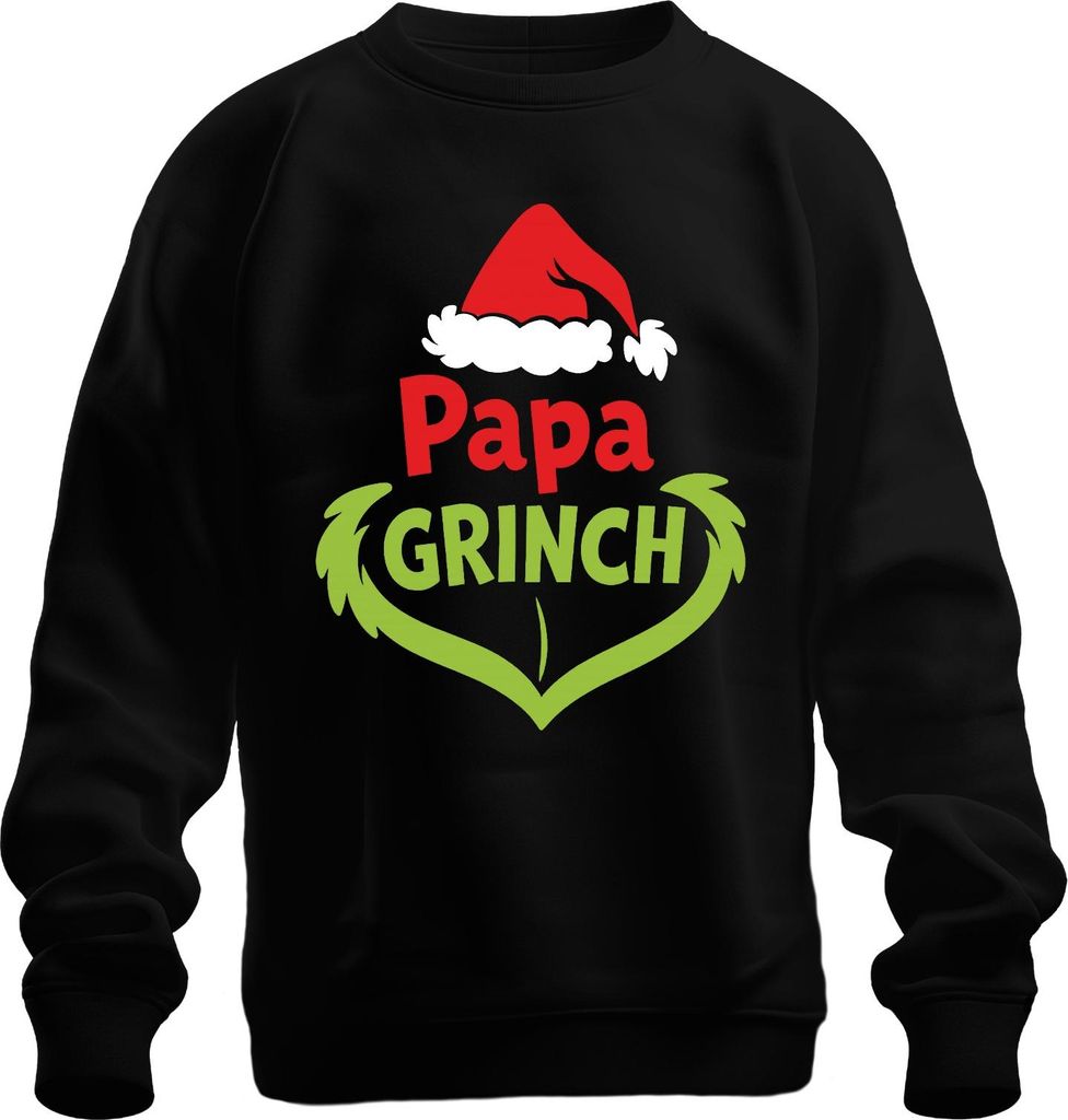 Papa Grinch Weihnachten Lustig Weihnachtsgeschenk Vater Geschenk Uni Sweatshirt Pullover, Schwarz, 3XL