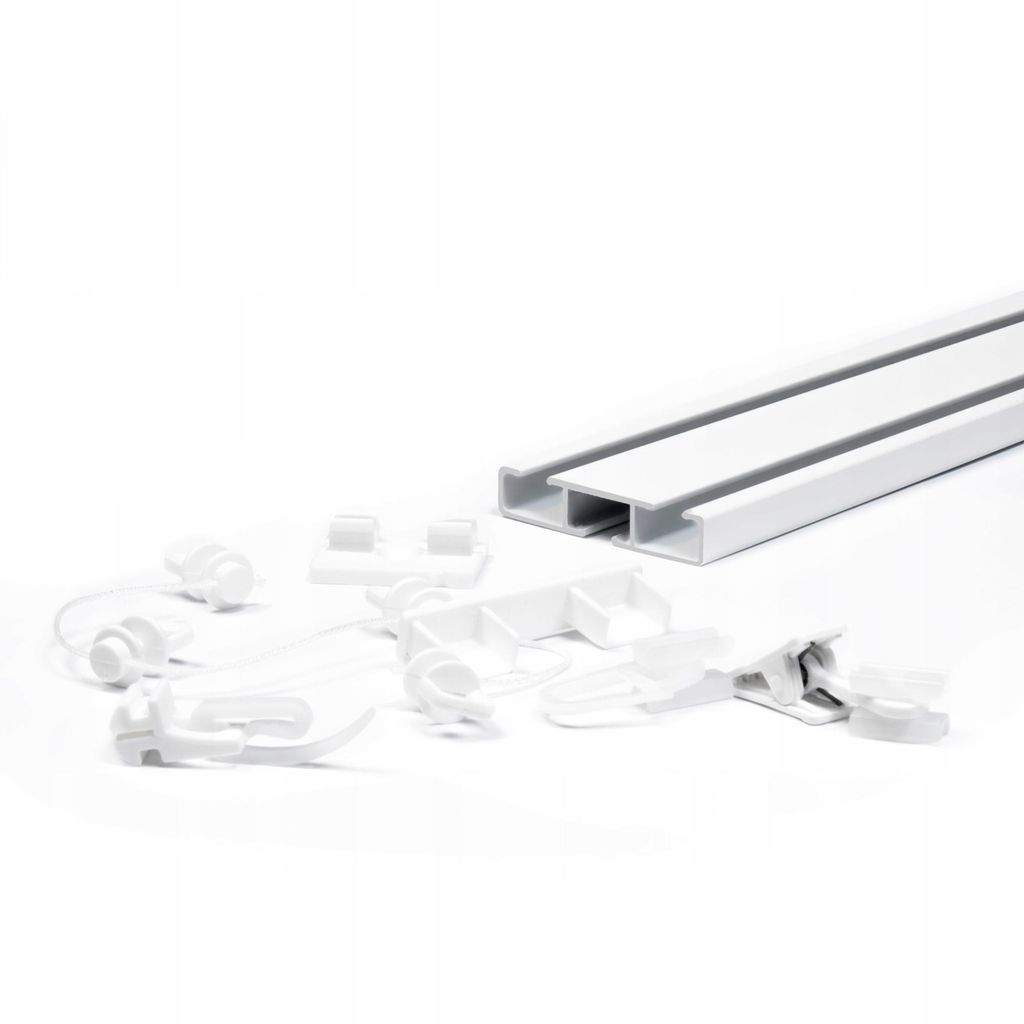 Alu Gardinenschiene Vorhangschiene Vorhangstange Schienensystem Deckenmontage 200cm Weiß 1-läufig 2-läufig Schiene Set mit Haken Gleitern Komple...
