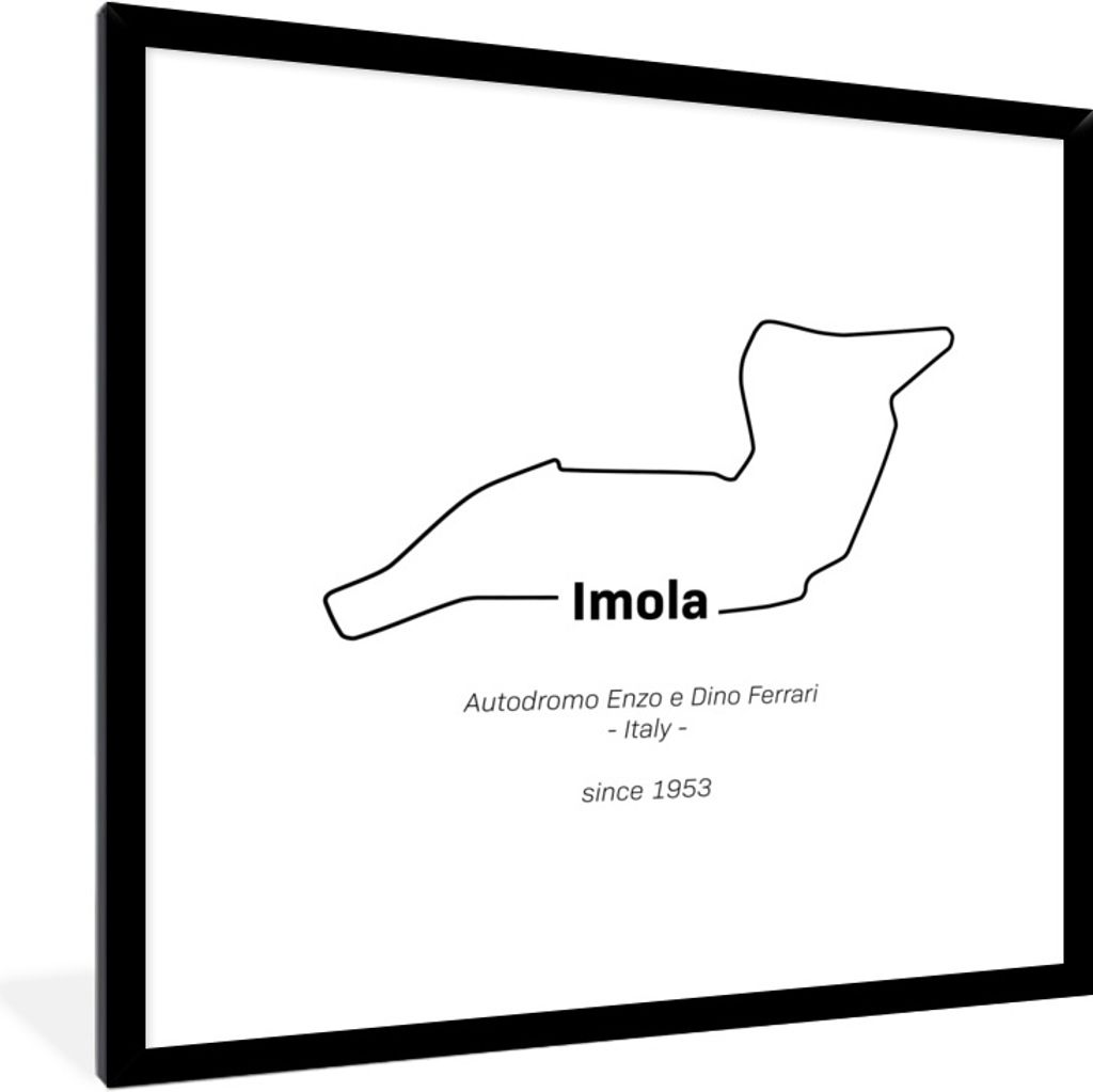 MuchoWow Gerahmtes Poster Imola - Formel 1 - Rennstrecke 40x40 cm - Poster mit Schwarzem Bilderrahmen Wandposter Rahmen Foto Bilder - Mit Rahmen ...