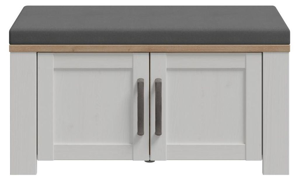 Schuhbank >BOHOL< in Eiche Nachbildung / Sibiu - 86,5x45x42cm (BxHxT)