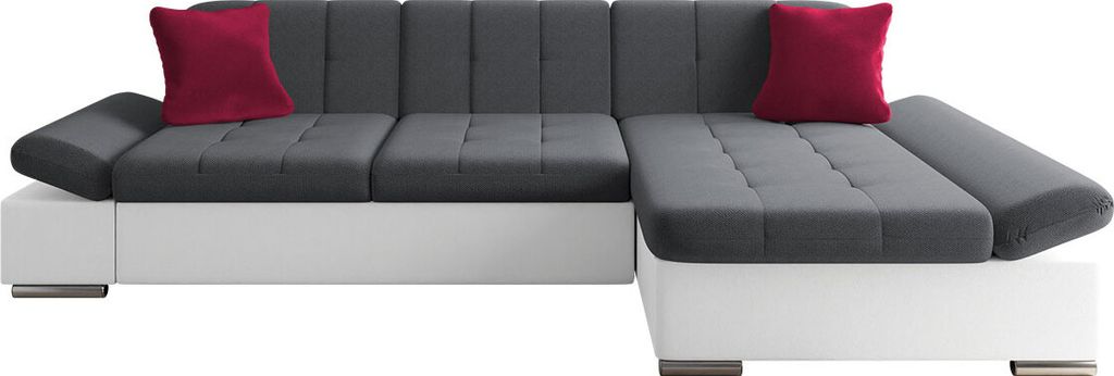 MIRJAN24 Ecksofa Montana mit Regulierbare Armlehnen, L-Form Sofa vom Hersteller (Soft 017 + Kronos 22 + Kronos 02, Seite: Rechts)