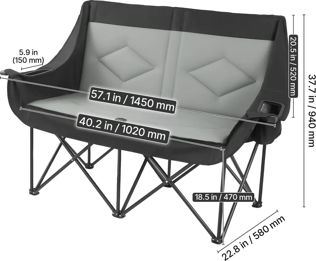 Chaise camping double pliable 300kg : la solution confort sans peine - 8
