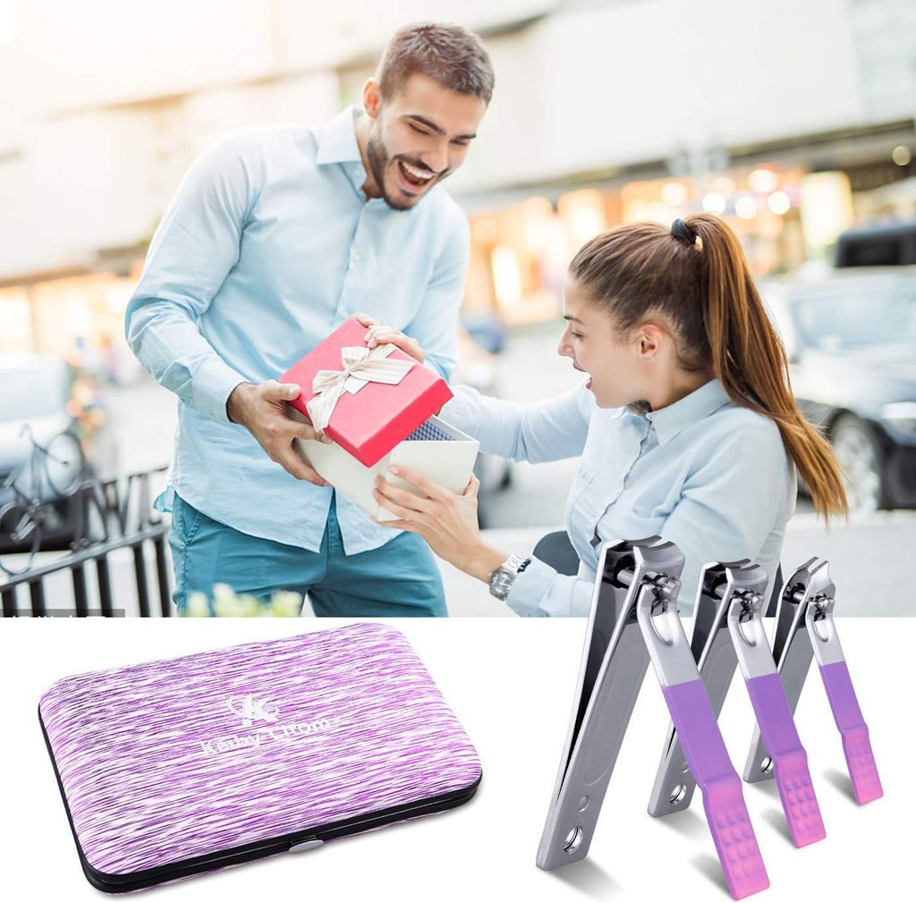 Maniküre Set - 16-teiliges Professionelles Nagelknip Kit für Frauen Pflege (Lila)