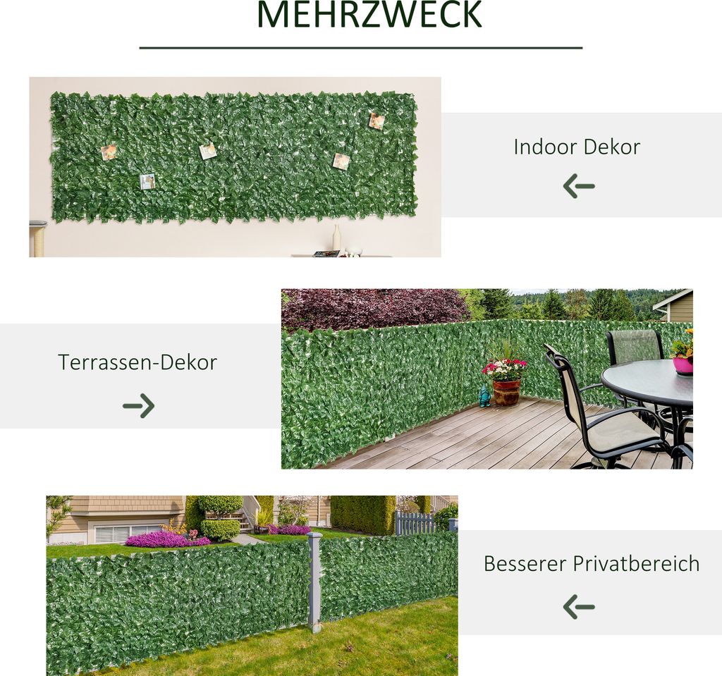 Outsunny Knstliche Sichtschutzhecke Pflanzen Hecke
